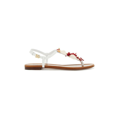 Nappa Leather Coral Thong Sandals.