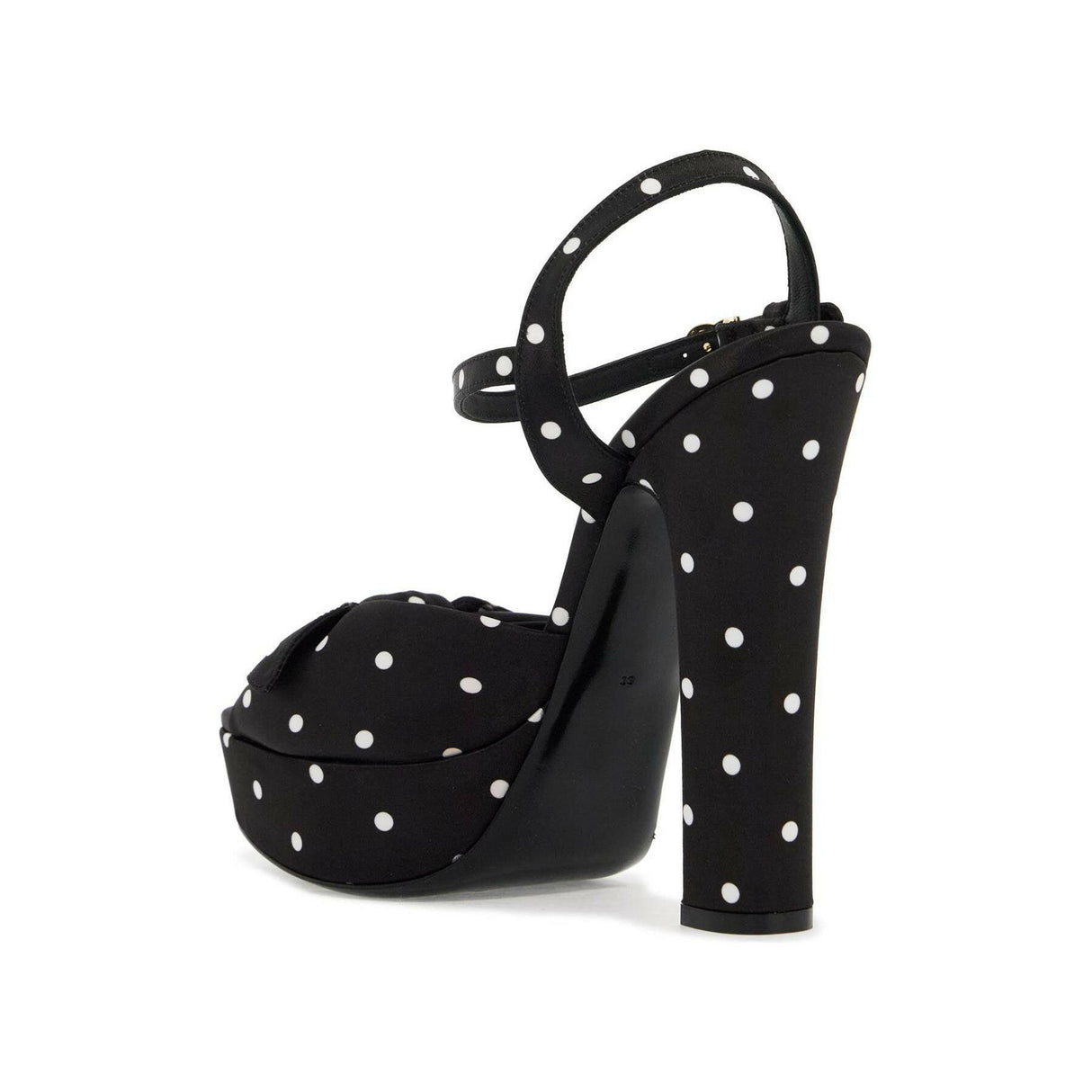 Polka Dot Satin Keira Platform Sandals.