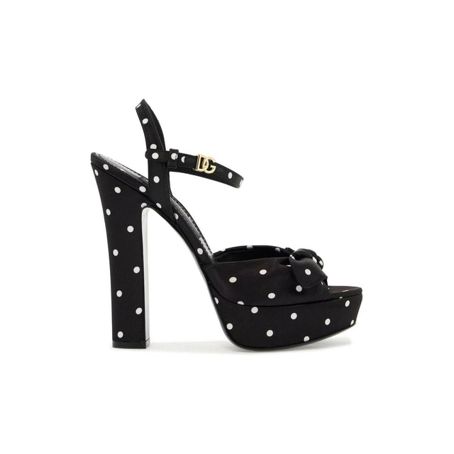 Polka Dot Satin Keira Platform Sandals.