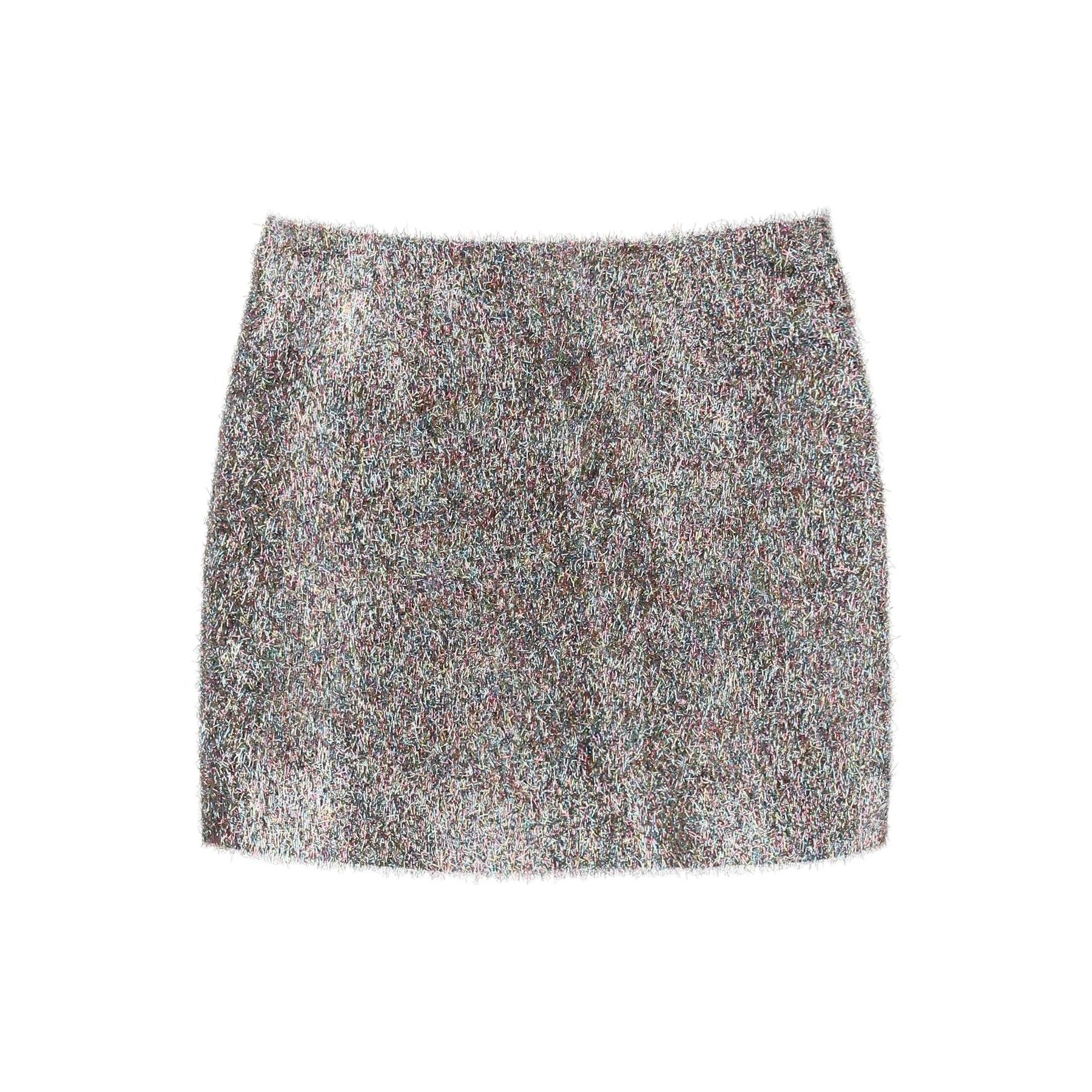 Lurex Mini Skirt with Velvet Smiley Detail