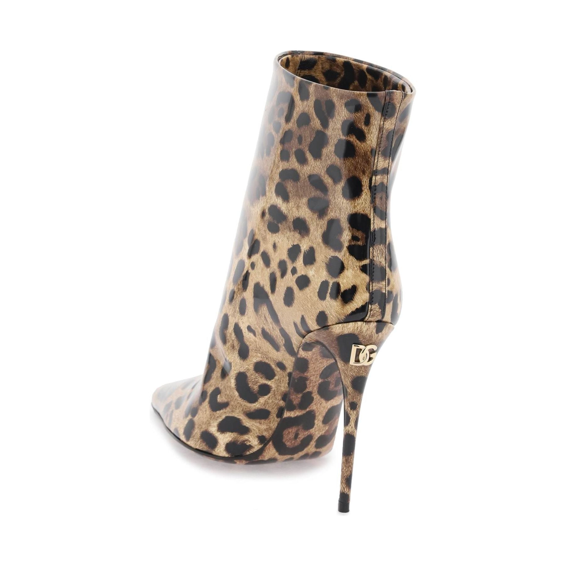 Leopard Print Leather Booties