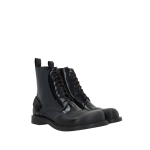 Campo Brushed Leather Rubber Booties-LOEWE-JOHN JULIA