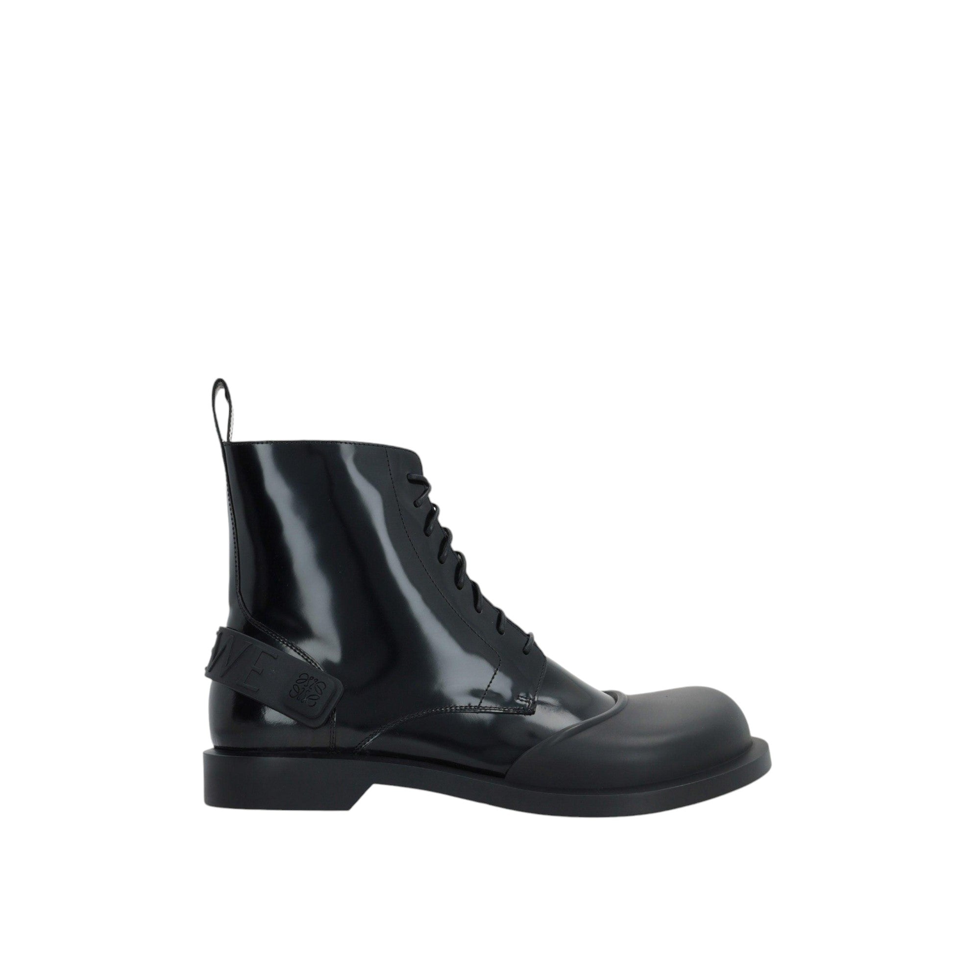 Campo Brushed Leather Rubber Booties-LOEWE-JOHN JULIA