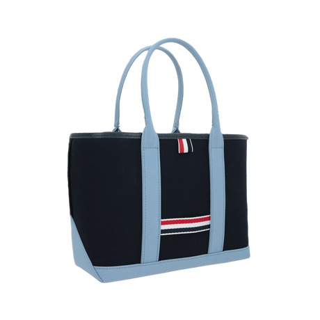 Canvas Interlock Small Tote Bag-THOM BROWNE-JOHN JULIA