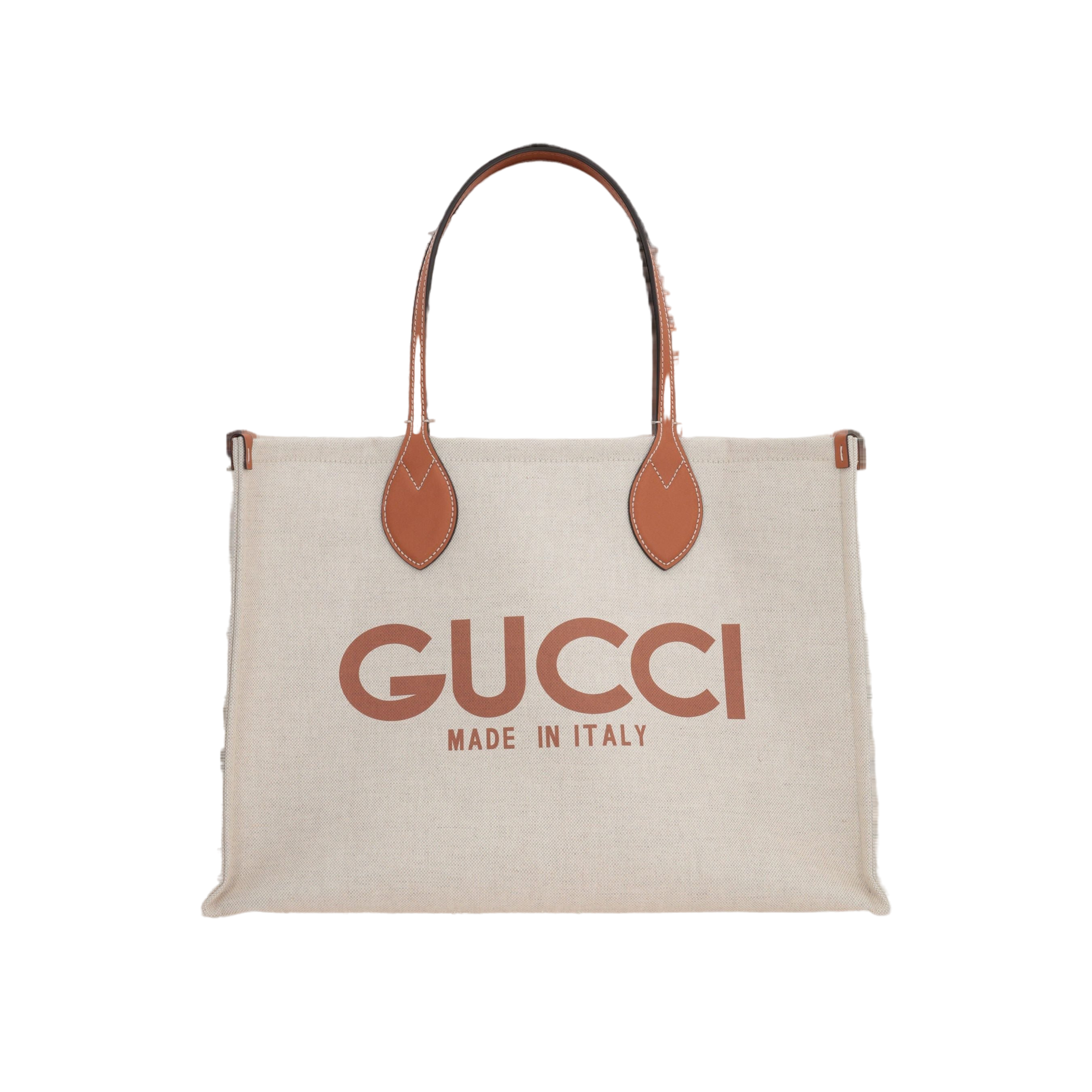 Canvas Logo Print Tote Bag-GUCCI-JOHN JULIA