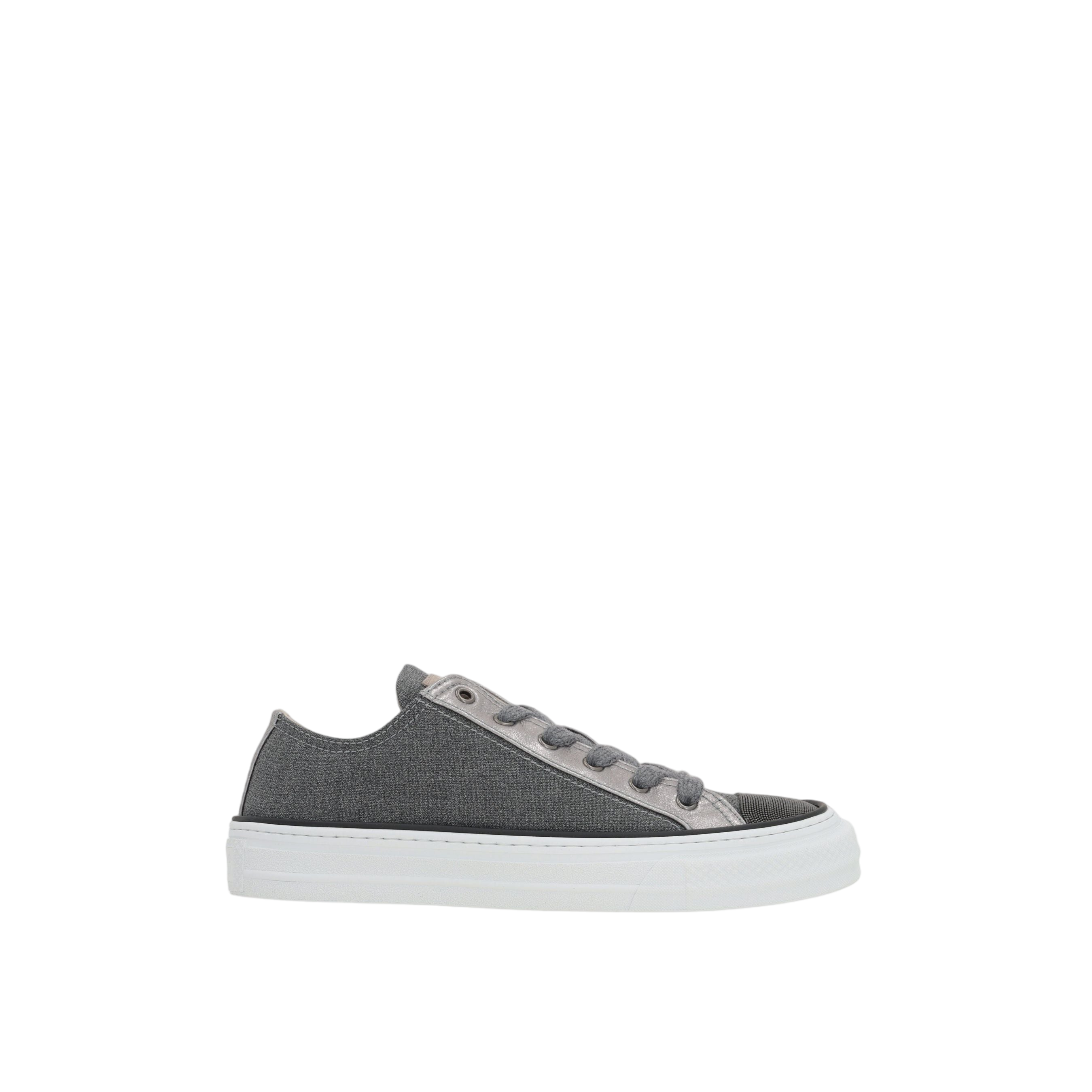 Canvas and Leather Sneakers-BRUNELLO CUCINELLI-JOHN JULIA