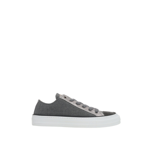 Canvas and Leather Sneakers-BRUNELLO CUCINELLI-JOHN JULIA