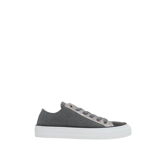 Canvas and Leather Sneakers-BRUNELLO CUCINELLI-JOHN JULIA