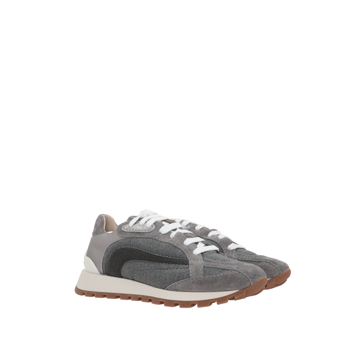 Canvas and Suede Sneakers-BRUNELLO CUCINELLI-JOHN JULIA