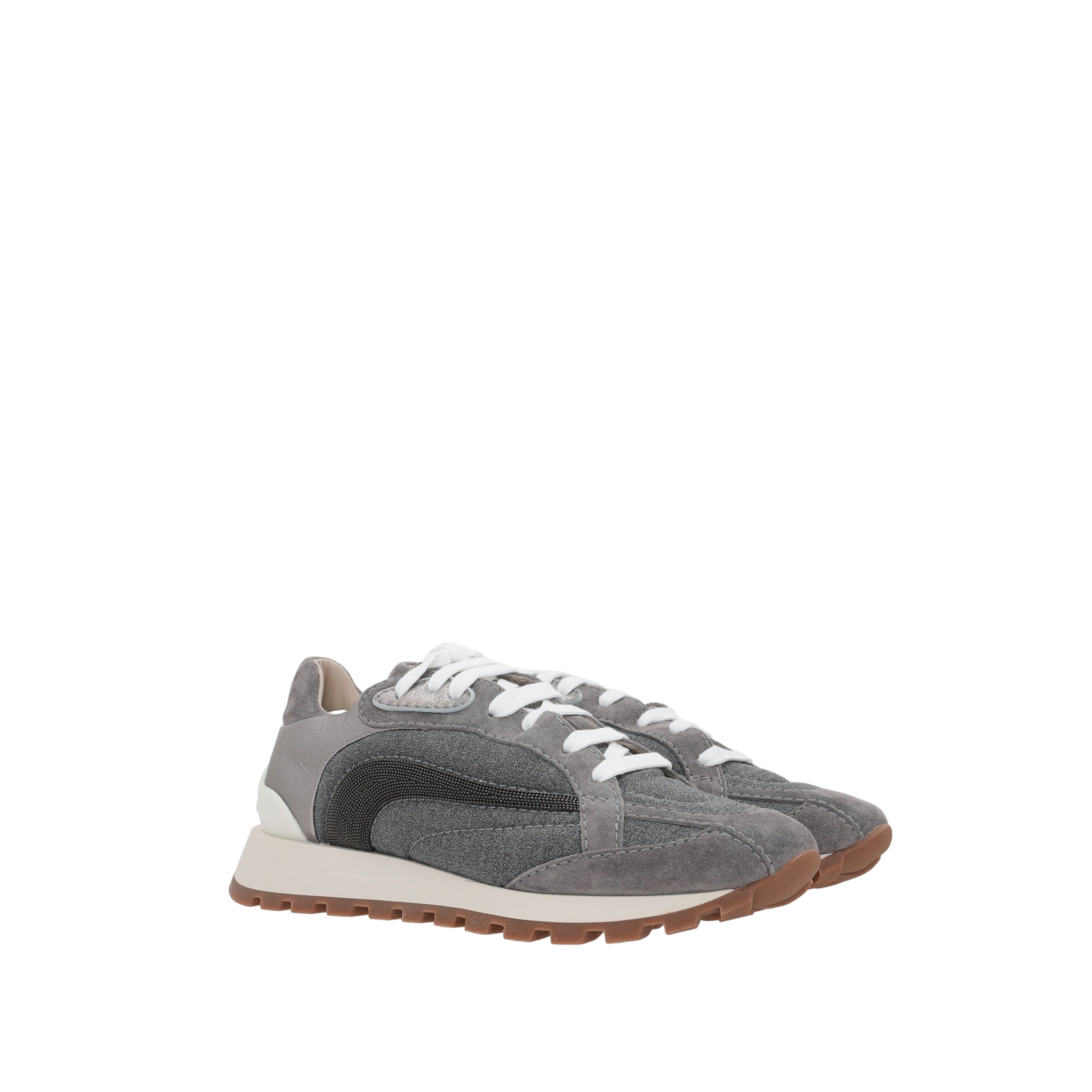 Canvas and Suede Sneakers-BRUNELLO CUCINELLI-JOHN JULIA