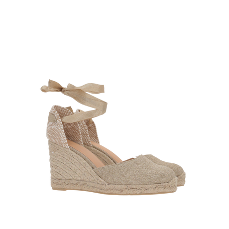 Carina Canvas and Lurex Wedge Espadrilles-CASTAÑER-JOHN JULIA