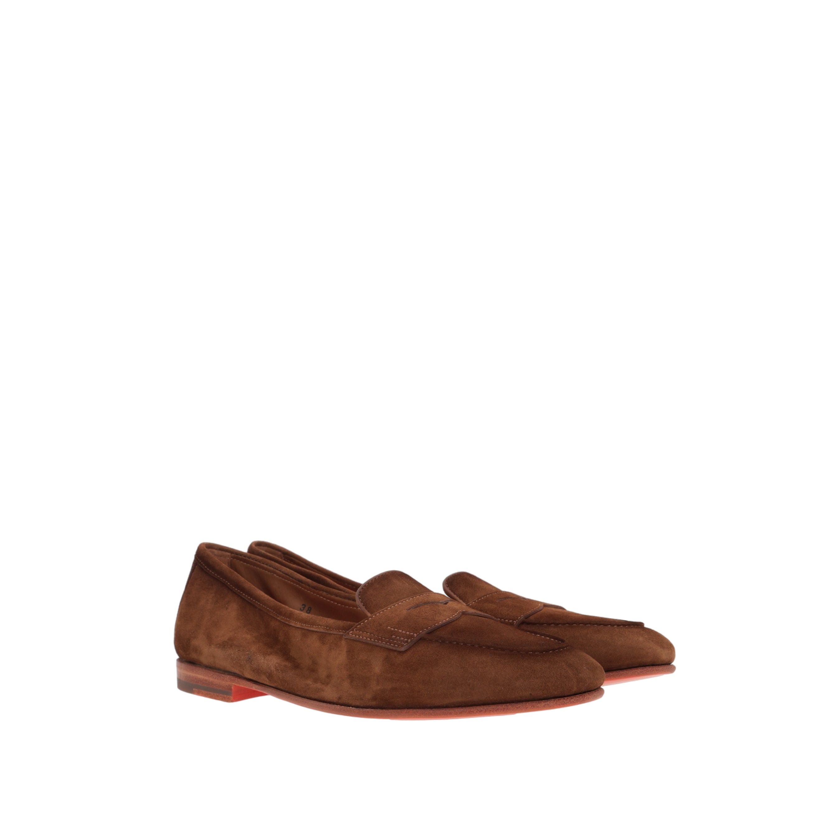 Carla Suede Penny Loafers-SANTONI-JOHN JULIA