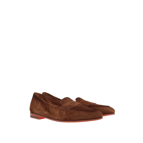 Carla Suede Penny Loafers-SANTONI-JOHN JULIA