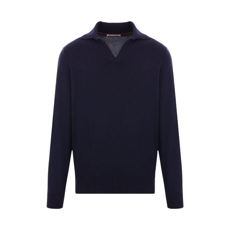 Cashmere Polo Sweater-BRUNELLO CUCINELLI-JOHN JULIA