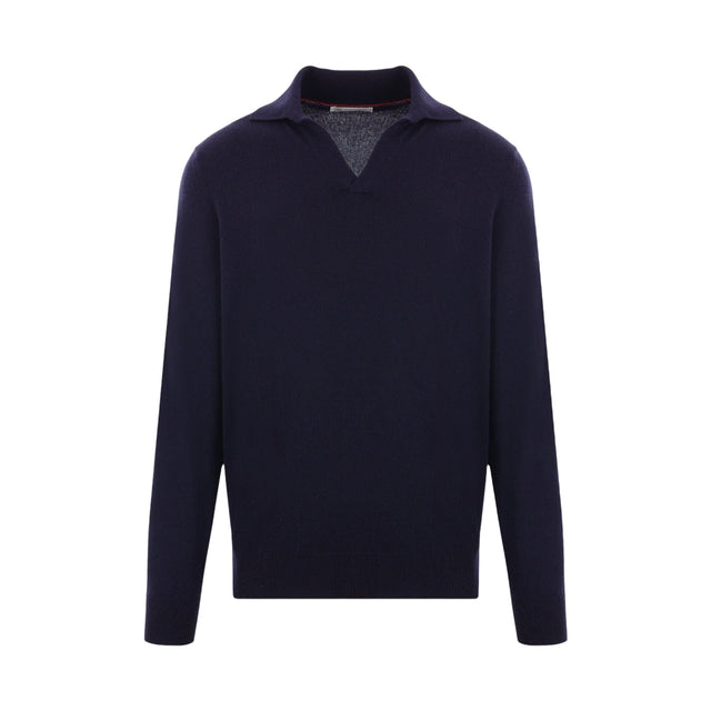 Cashmere Polo Sweater-BRUNELLO CUCINELLI-JOHN JULIA