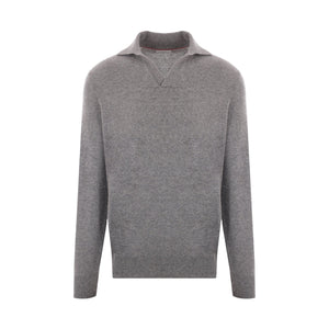 Cashmere Polo Sweater-BRUNELLO CUCINELLI-JOHN JULIA