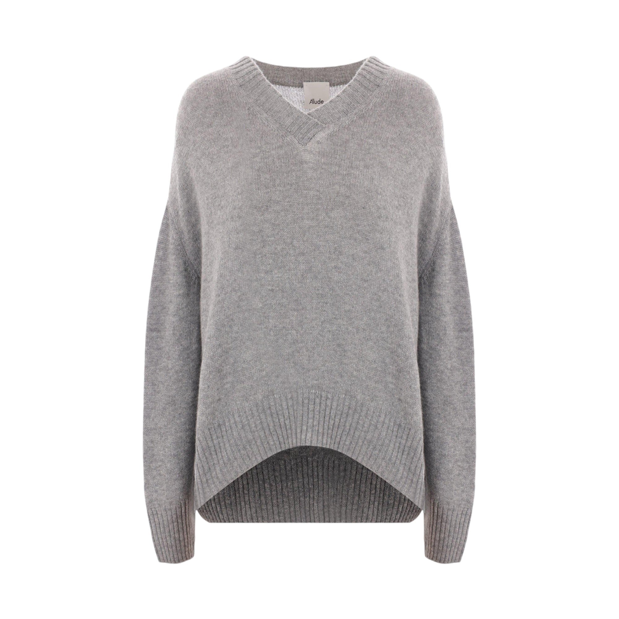 Cashmere V-Neck Sweater-ALLUDE-JOHN JULIA