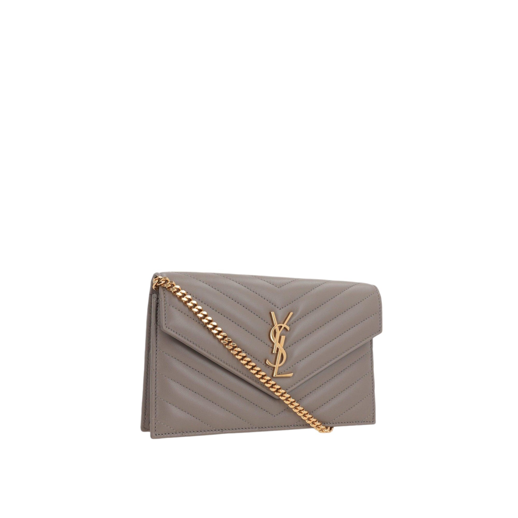 Cassandre Envelope Quilted Nappa Wallet On Chain-SAINT LAURENT-JOHN JULIA