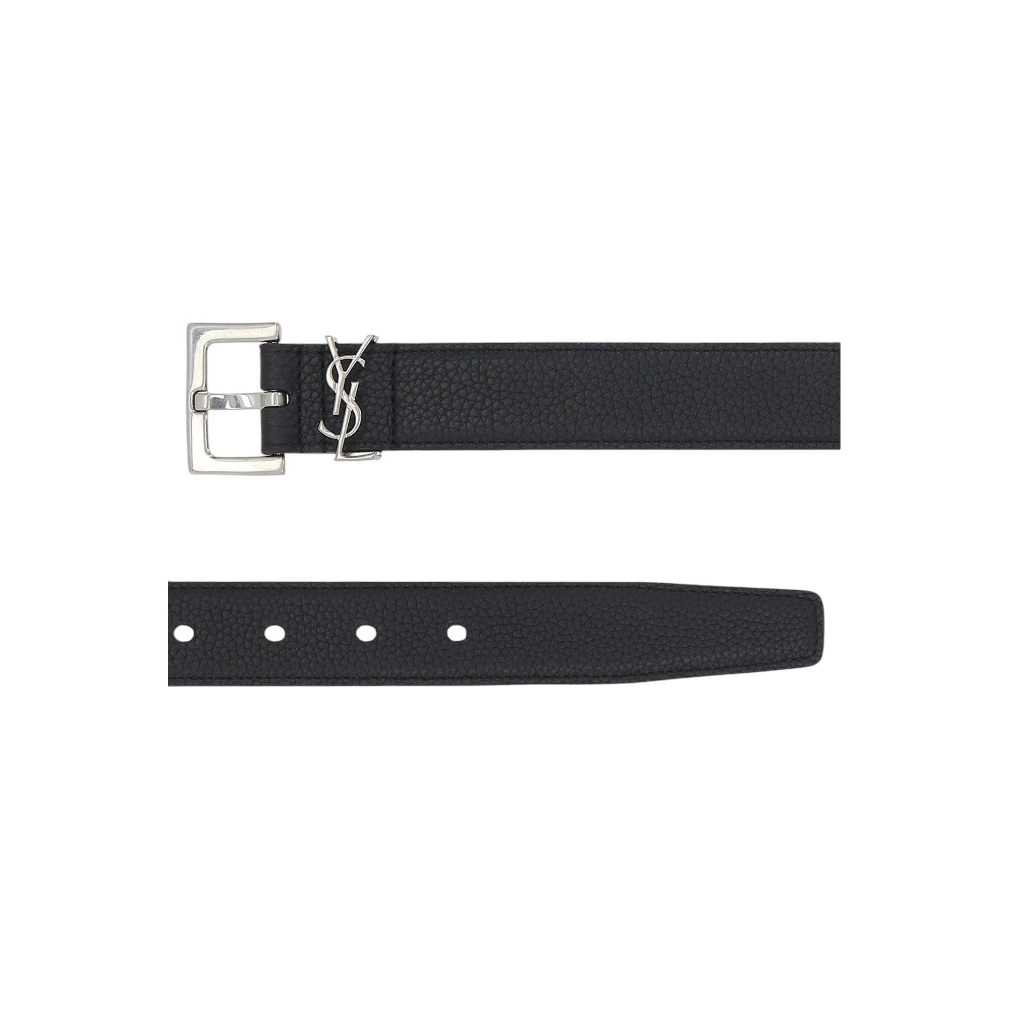 Cassandre Grainy Leather Belt-SAINT LAURENT-JOHN JULIA