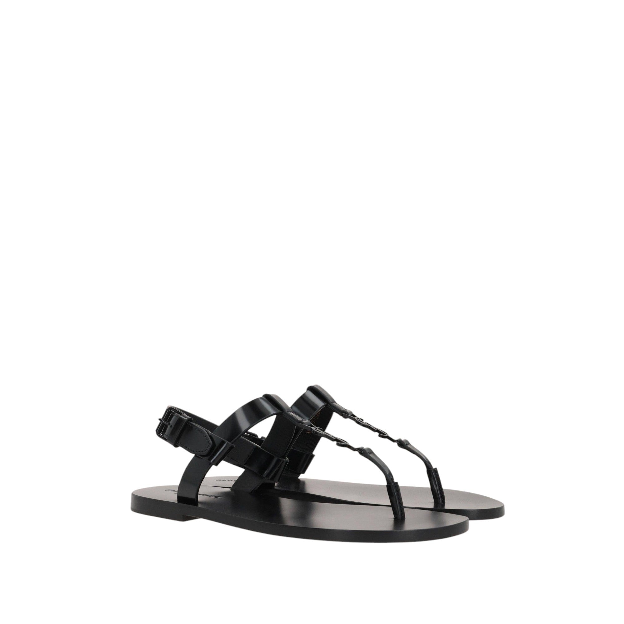 Cassandre Leather Thong Sandals-SAINT LAURENT-JOHN JULIA