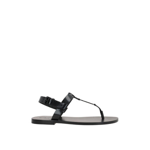 Cassandre Leather Thong Sandals-SAINT LAURENT-JOHN JULIA