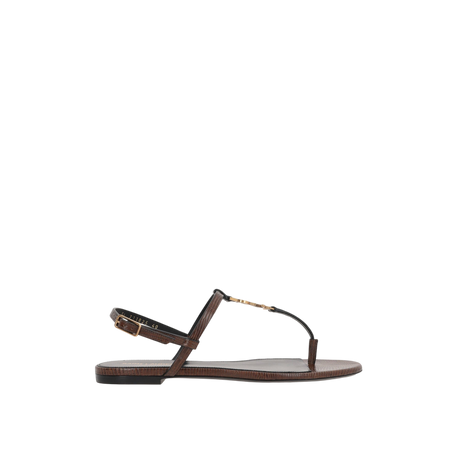 Cassandre Lizard-Embossed Leather Thong Sandals-SAINT LAURENT-JOHN JULIA