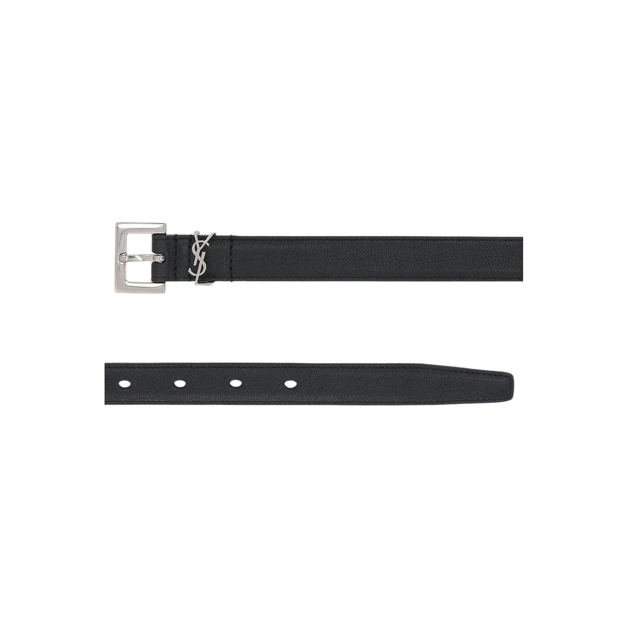 Cassandre Nappa Thin Belt-SAINT LAURENT-JOHN JULIA