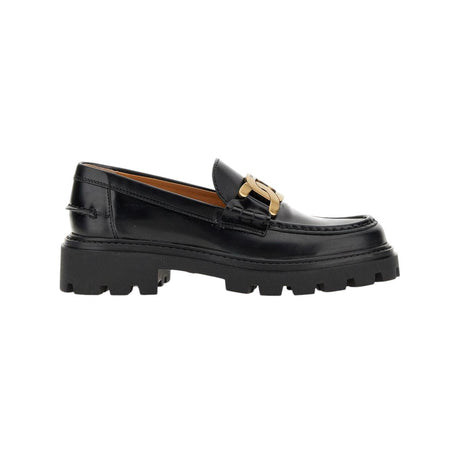 Chain-detailed Brushed Leather Loafers-TOD'S-JOHN JULIA