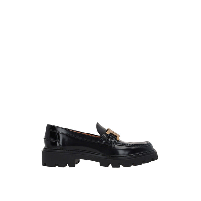 Chain-detailed Brushed Leather Loafers-TOD'S-JOHN JULIA