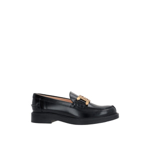 Chain-detailed Shiny Leather Loafers-TOD'S-JOHN JULIA