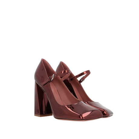 Charlotte Mirror-Effect Leather Mary-Jane Pumps-AMINA MUADDI-JOHN JULIA