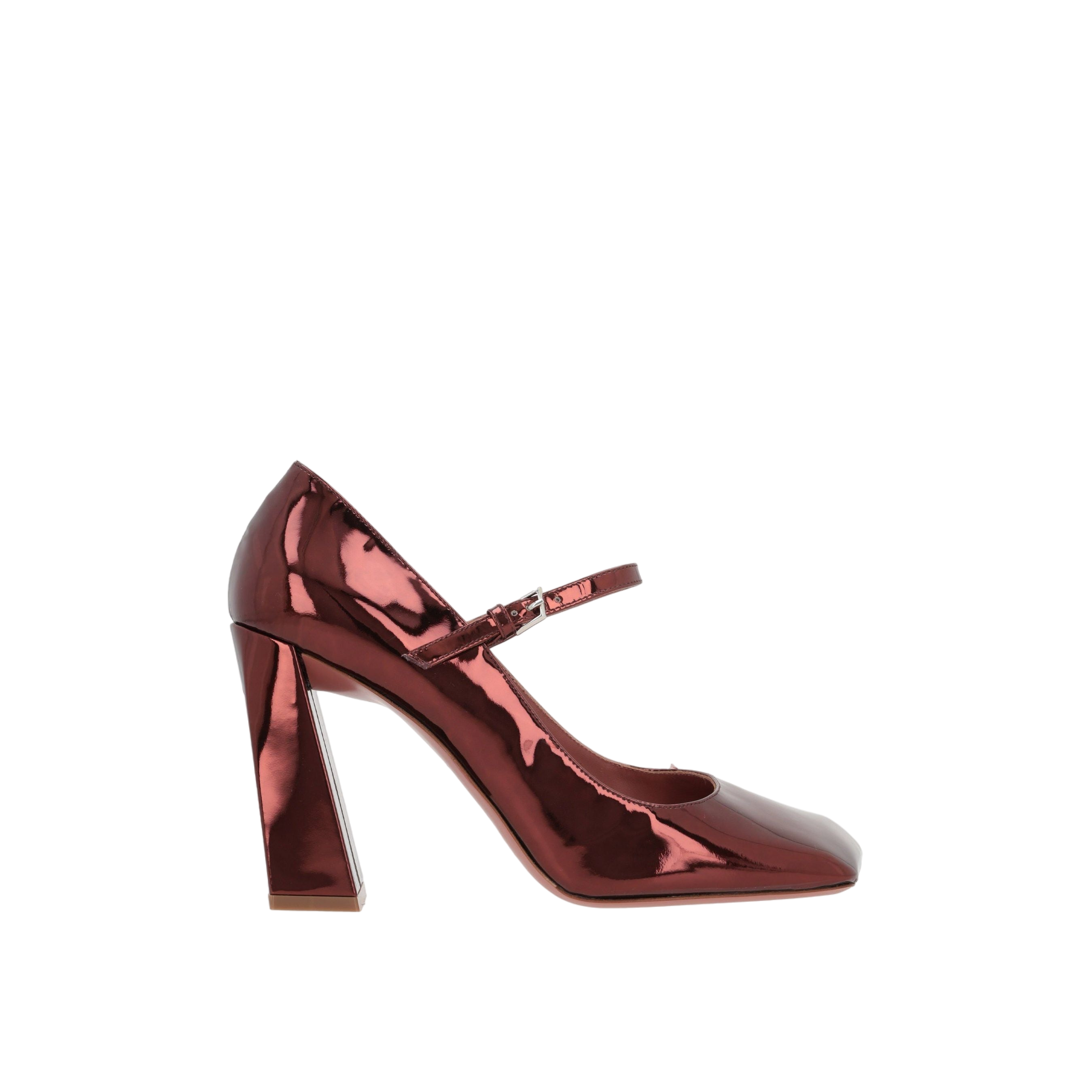 Charlotte Mirror-Effect Leather Mary-Jane Pumps-AMINA MUADDI-JOHN JULIA