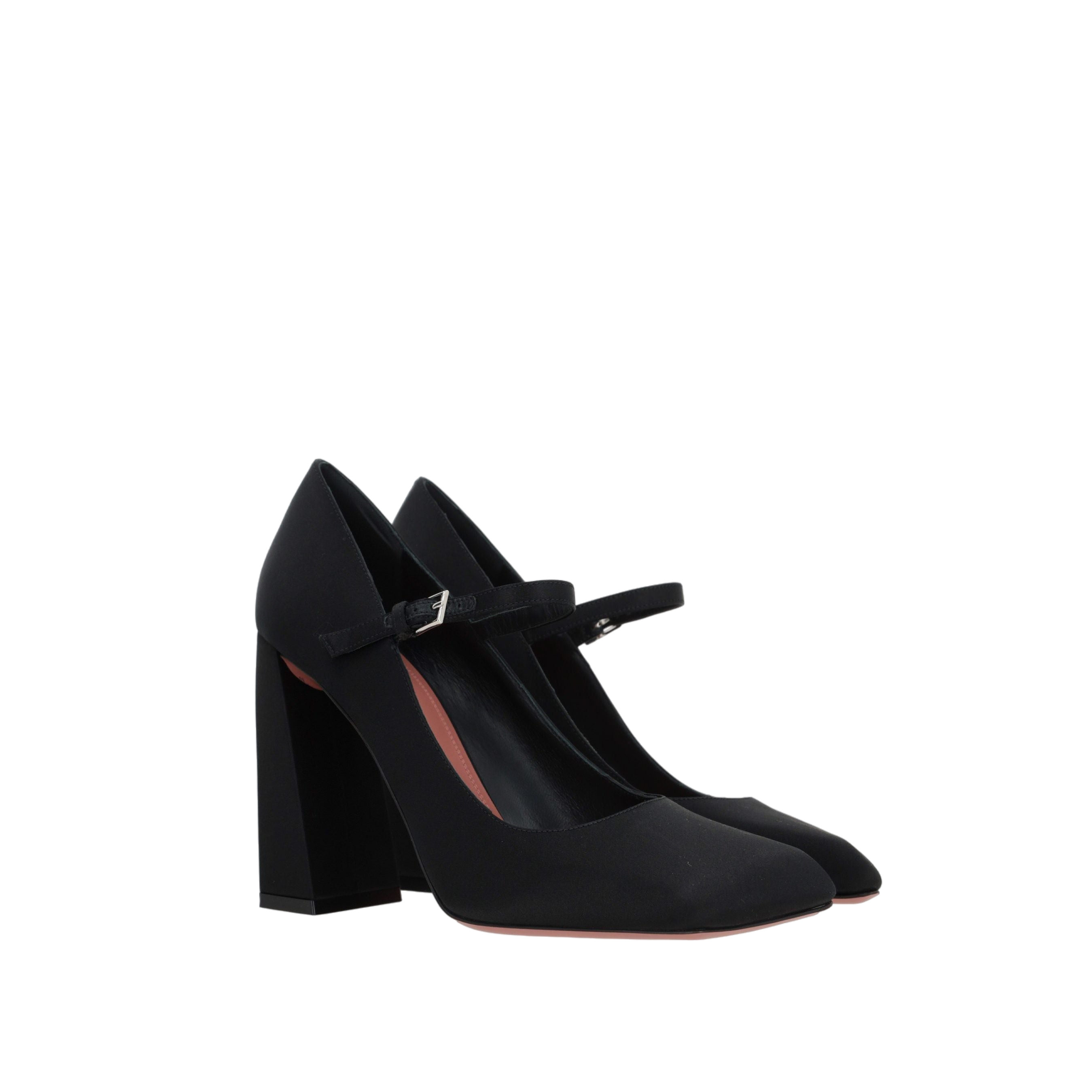 Charlotte Satin Mary-Jane Pumps-AMINA MUADDI-JOHN JULIA