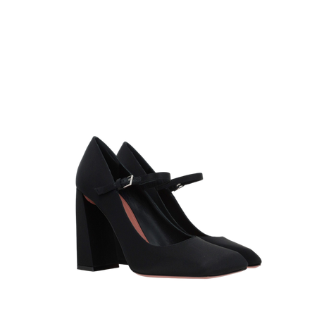 Charlotte Satin Mary-Jane Pumps-AMINA MUADDI-JOHN JULIA