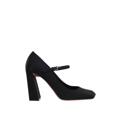 Charlotte Satin Mary-Jane Pumps-AMINA MUADDI-JOHN JULIA