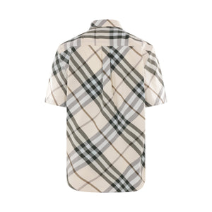 Check Poplin Short-sleeved Shirt-BURBERRY-JOHN JULIA