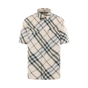 Check Poplin Short-sleeved Shirt-BURBERRY-JOHN JULIA