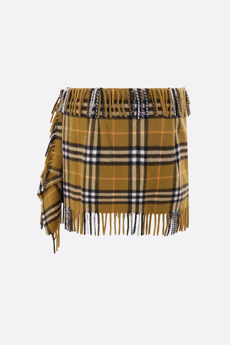 Check Wool And Cashmere Wrap Miniskirt-BURBERRY-JOHN JULIA