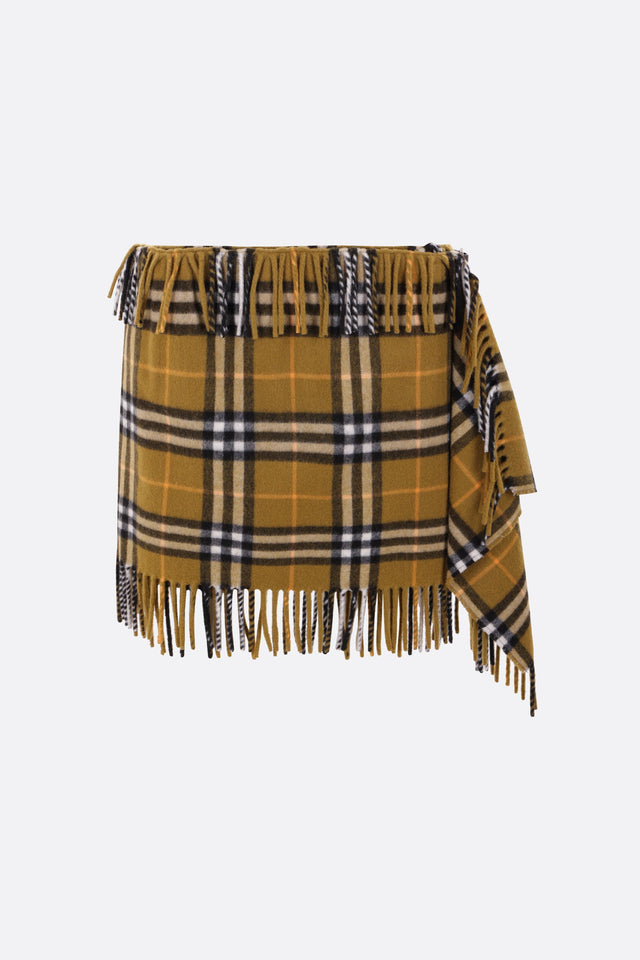 Check Wool And Cashmere Wrap Miniskirt-BURBERRY-JOHN JULIA