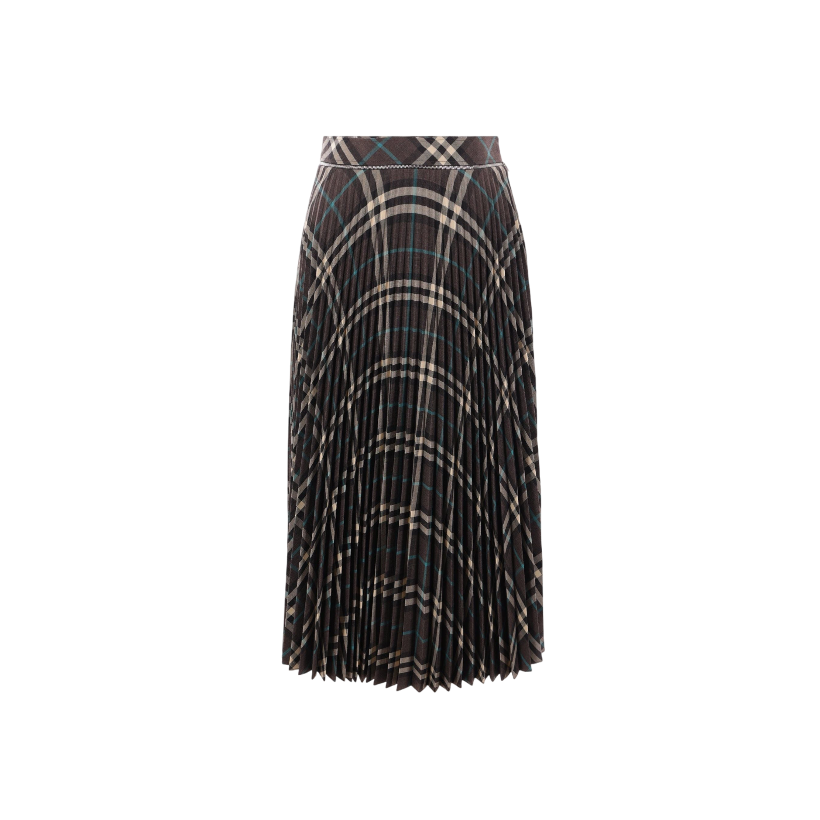 Check Wool Blend Pleated Skirt-BURBERRY-JOHN JULIA