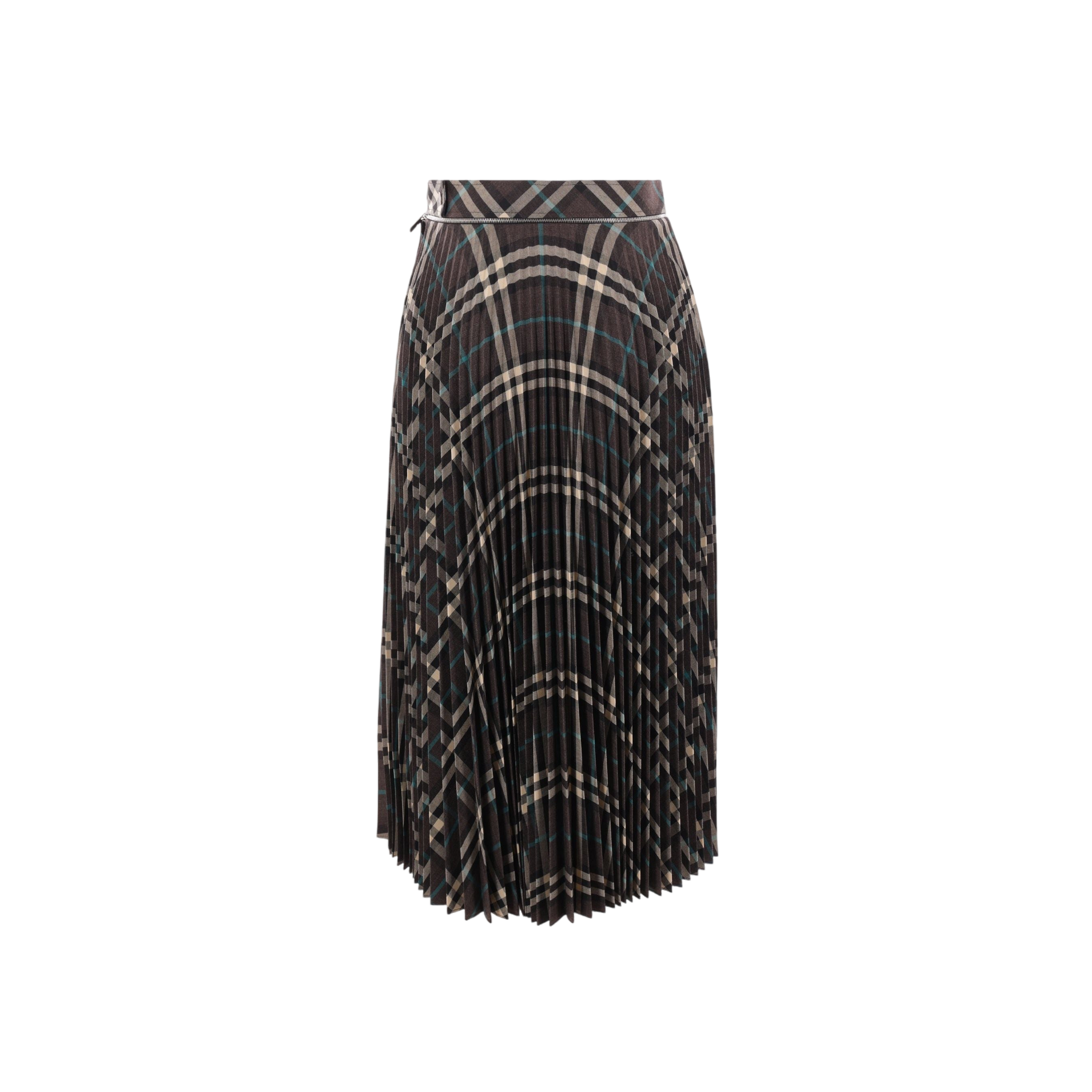 Check Wool Blend Pleated Skirt-BURBERRY-JOHN JULIA