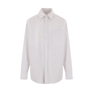 Checked Cotton and Linen Shirt-BOTTEGA VENETA-JOHN JULIA