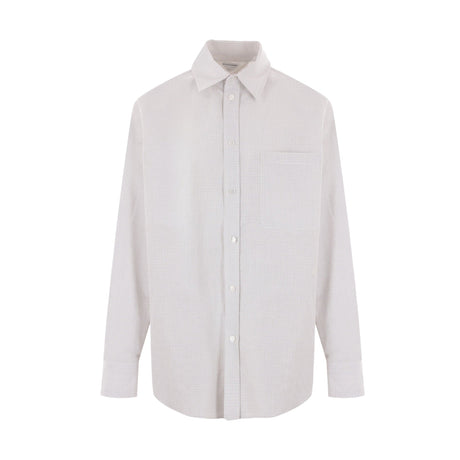 Checked Cotton and Linen Shirt-BOTTEGA VENETA-JOHN JULIA