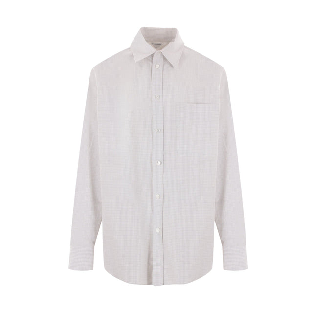 Checked Cotton and Linen Shirt-BOTTEGA VENETA-JOHN JULIA