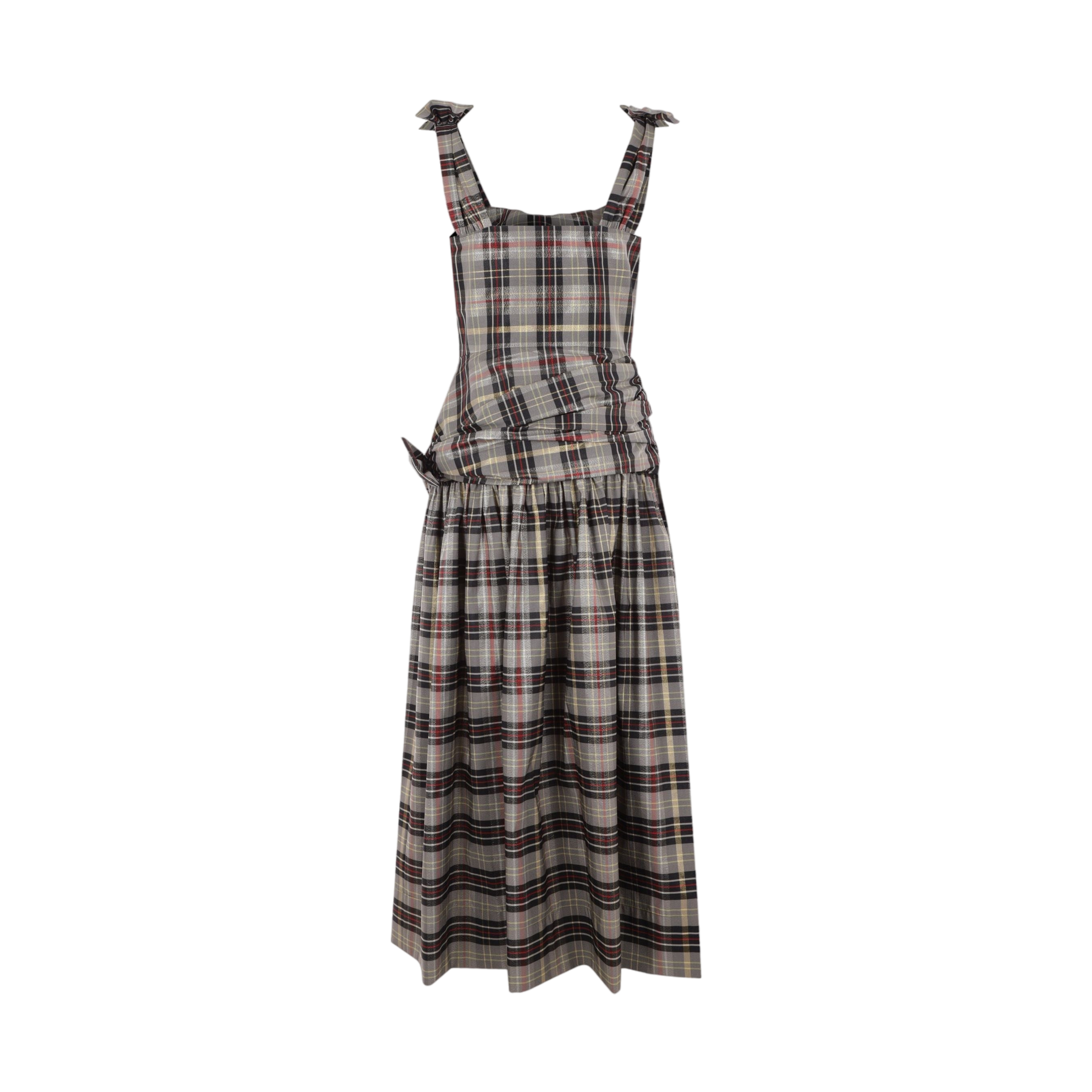 Checked Lurex Sleeveless Dress-MOLLY GODDARD-JOHN JULIA