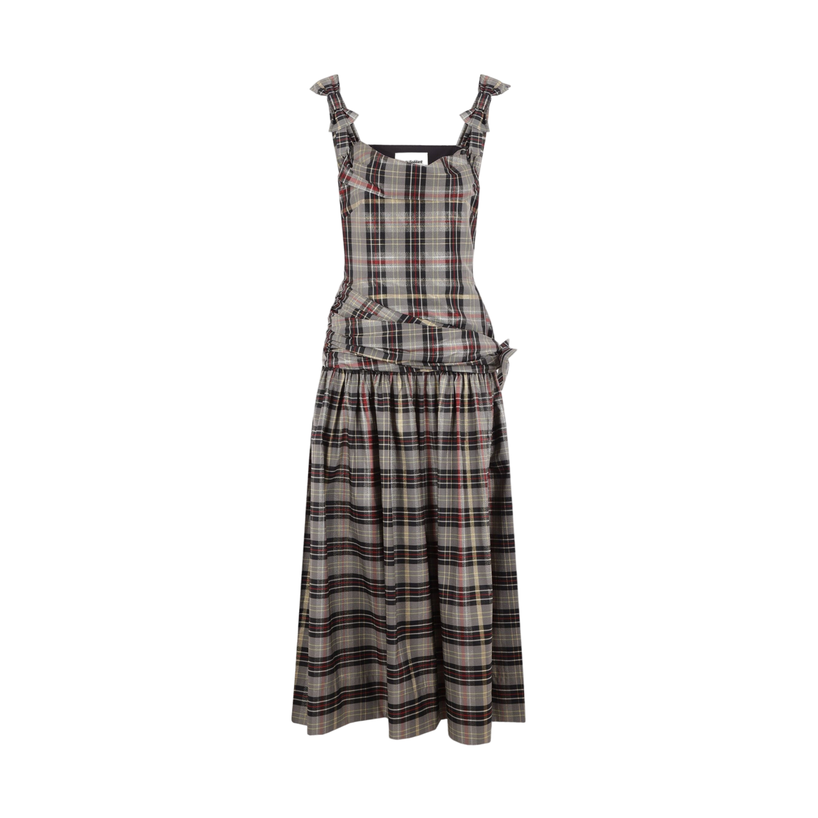 Checked Lurex Sleeveless Dress-MOLLY GODDARD-JOHN JULIA