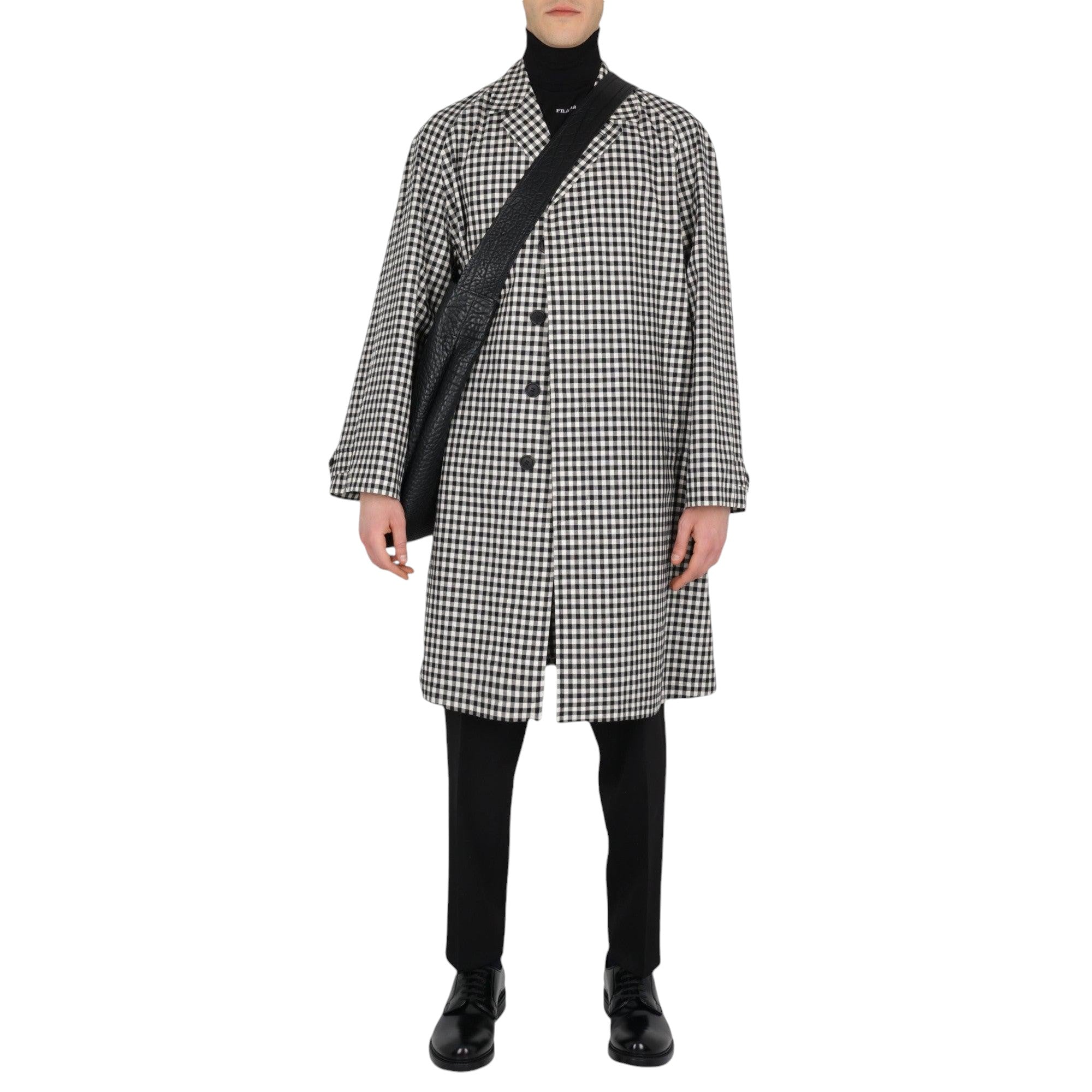 Checked Vichy Oversized Trench Coat-PRADA-JOHN JULIA