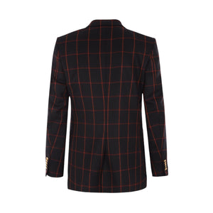 Checked Wool Double-breasted Jacket-GUCCI-JOHN JULIA