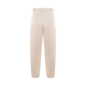 Chevron Cotton Loose-fit Pants-PRADA-JOHN JULIA