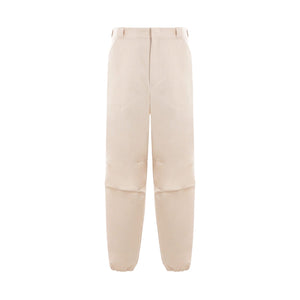 Chevron Cotton Loose-fit Pants-PRADA-JOHN JULIA